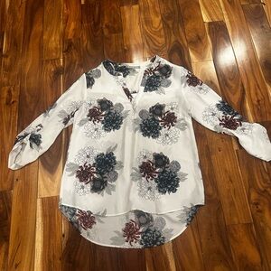 Daniel Rainn White and Black Floral Blouse